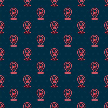 Kırmızı çizgi boks eldiveni simgesi siyah arka planda izole edilmiş. Vektör