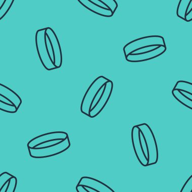 Siyah çizgi altın yüzük ikonu yeşil arkaplandaki kusursuz deseni izole etti. Vektör