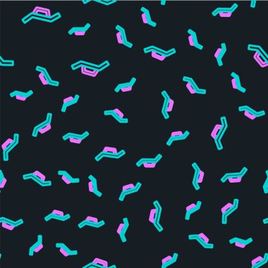 Güneş yatağı simgesi siyah arkaplanda izole edilmiş. Güneş şezlongu. Vektör.