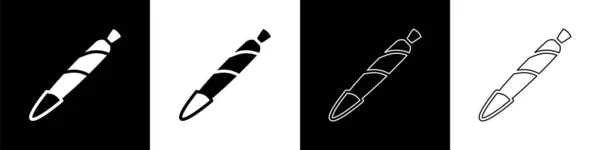 Set Articulación Marihuana Icono Spliff Aislado Sobre Fondo Blanco Negro — Vector de stock