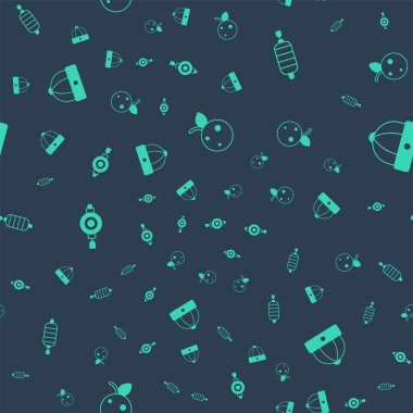 Şeftali ya da nektarin, Çin kağıt feneri ve kusursuz desenli şapka. Vektör