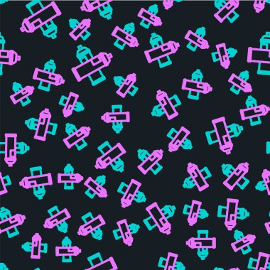 Çizgi boyası ikonu siyah arkaplanda izole edilmiş kusursuz desen. Vektör