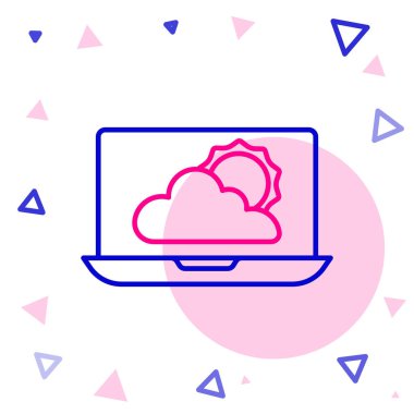 Çizgi Hava Durumu ikonu beyaz arkaplanda izole edildi. Renkli taslak konsepti. Vektör