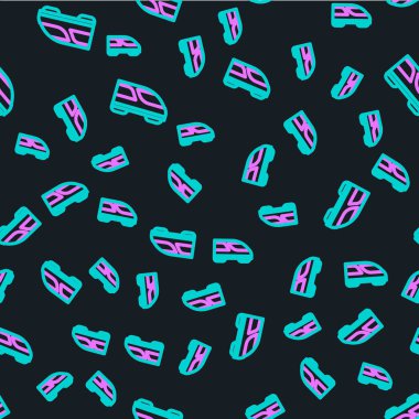 Yüksek hızlı tren simgesi siyah arkaplanda izole edilmiş. Demiryolu seyahati ve demiryolu turizmi. Metro ya da metro hızlı tren taşımacılığını düzene soktu. Vektör