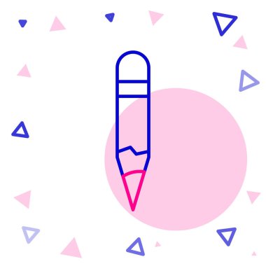 Kalem simgesi beyaz arkaplanda izole edildi. Çizim ve eğitim araçları. Okul sembolü. Renkli taslak konsepti. Vektör