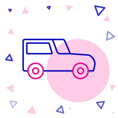 Çizgi Arabası simgesi beyaz arkaplanda izole edildi. Renkli taslak konsepti. Vektör