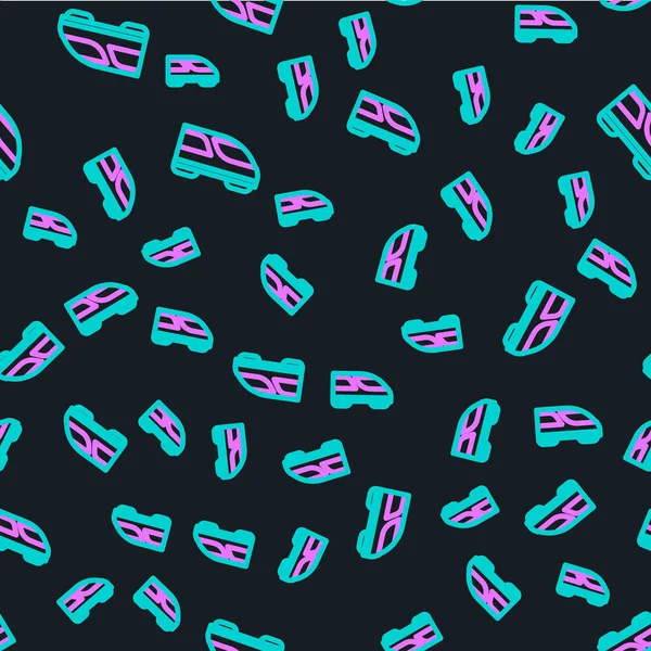 Yüksek hızlı tren simgesi siyah arkaplanda izole edilmiş. Demiryolu seyahati ve demiryolu turizmi. Metro ya da metro hızlı tren taşımacılığını düzene soktu. Vektör