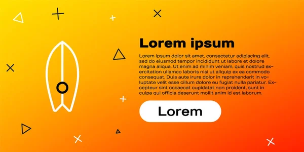 Line Surfboard Symbol Isoliert Auf Gelbem Hintergrund Surfbrett Extremsport Sportgeräte — Stockvektor