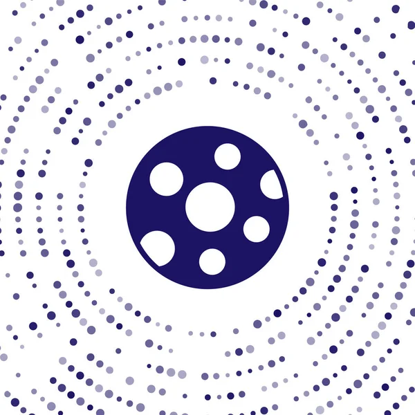 Mavi Dolunay simgesi beyaz arkaplanda izole edildi. Bulutlu gece işareti. Uyku rüyalarının sembolü. Gece ya da yatak zamanı tabelası. Soyut çember rastgele noktalar. Vektör