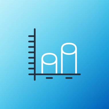 Satır Veri analiz simgesi mavi arkaplanda izole edildi. Renkli taslak konsepti. Vektör