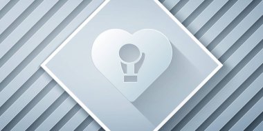 Kağıt kesiği boks eldiveni simgesi gri arkaplanda izole edildi. Kağıt sanatı tarzı. Vektör