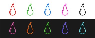 Satır simgesi izole edildi Satır arkaplanı ayarla. Yaprak sembollü meyve. Vektör