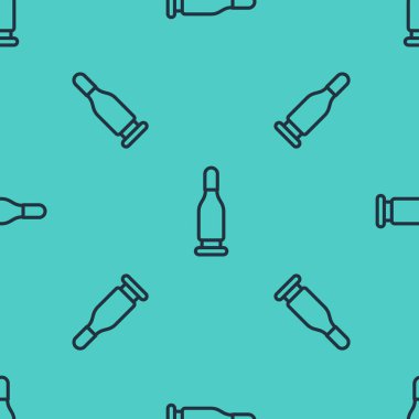 Siyah çizgi kurşun ikonu yeşil arka planda kusursuz deseni izole etti. Vektör