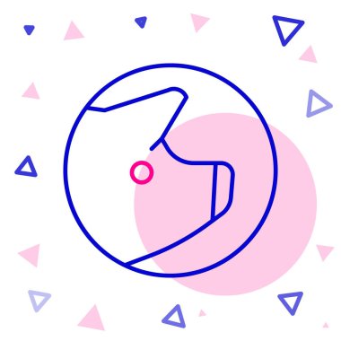 Çizgi domuzu simgesi beyaz arkaplanda izole edildi. Hayvan sembolü. Renkli taslak konsepti. Vektör