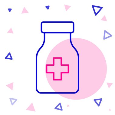 Beyaz arka planda izole edilmiş çizgi sakinleştirici haplar ikonu. Renkli taslak konsepti. Vektör