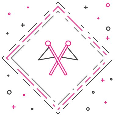 Golf bayrağı simgesi beyaz arkaplanda izole edildi. Golf ekipmanı ya da aksesuar. Renkli taslak konsepti. Vektör