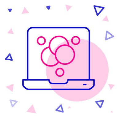 Çizgi Kimyasal Formül simgesi beyaz arkaplanda izole edildi. Yenilikçi tıp, sağlık, araştırma ve bilim için soyut altıgen. Renkli taslak konsepti. Vektör