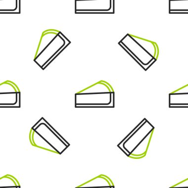 Kirazlı çizgili cheesecake dilimi, beyaz arka planda izole edilmiş meyve tepesi ikonu. Vektör