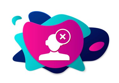 Beyaz arkaplanda izole edilmiş psikoloji ikonundaki soruna renk çözümü. Akıl sağlığı terapisi. Sıvı şekilli soyut pankart. Vektör