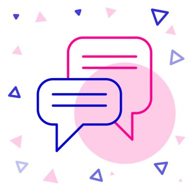 Konuşma balonu sohbet simgesi beyaz arkaplanda izole edildi. İleti simgesi. İletişim ya da yorum sohbet sembolü. Renkli taslak konsepti. Vektör