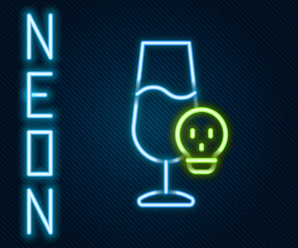 Ligne Lumineuse Néon Icône Alcool Empoisonné Isolé Sur Fond Noir — Image vectorielle