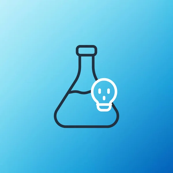 Line Laboratory Chemical Beaker Toxic Liquid Icon Isolated Blue Background — Stock Vector