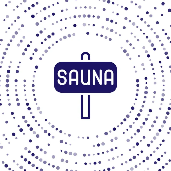 Mavi Sauna simgesi beyaz arkaplanda izole edildi. Soyut çember rastgele noktalar. Vektör