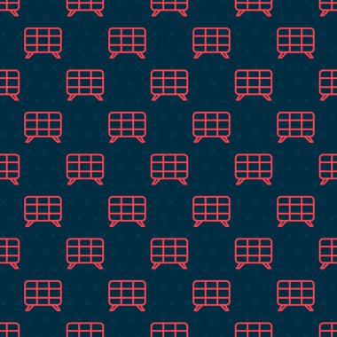 Kırmızı çizgi güneş enerjisi simgesi siyah arkaplanda izole edilmiş. Vektör