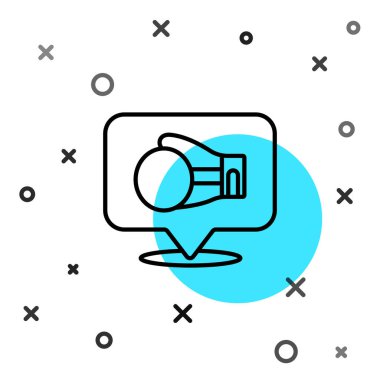 Siyah çizgi boks eldiveni simgesi beyaz arkaplanda izole edildi. Rastgele dinamik şekiller. Vektör