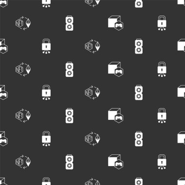 NFT Dijital Şifreleme Sanatı, Siber Güvenlik, Ethereum Değişimi ve Video Grafik Kartı 'nı kusursuz şablona ayarla. Vektör