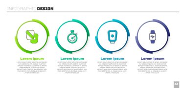 Boks antrenman patileri, Kronometre ve Yürekli Akıllı. Ticari bilgi şablonu. Vektör