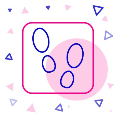 Beyaz arka planda izole edilmiş çizgi insan ayak izi ayakkabı ikonu. Ayakkabı tabanı. Renkli taslak konsepti. Vektör.