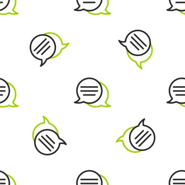 Konuşma baloncuğu sohbet simgesi beyaz arkaplanda izole edilmiş kusursuz desen. İleti simgesi. İletişim ya da yorum sohbet sembolü. Vektör.