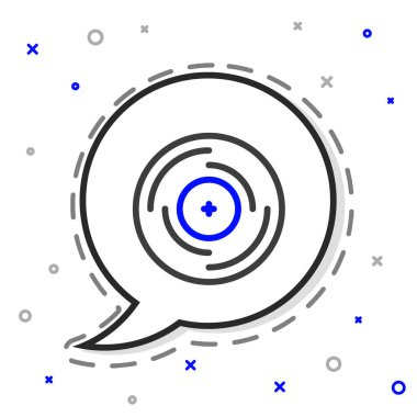 Çizgi Vinil disk simgesi beyaz arkaplanda izole edildi. Renkli taslak konsepti. Vektör.