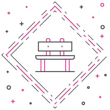 Çizgi Bench simgesi beyaz arkaplanda izole edildi. Renkli taslak konsepti. Vektör.