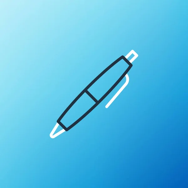 Line Pen Icône Isolée Sur Fond Bleu Concept Contour Coloré — Image vectorielle