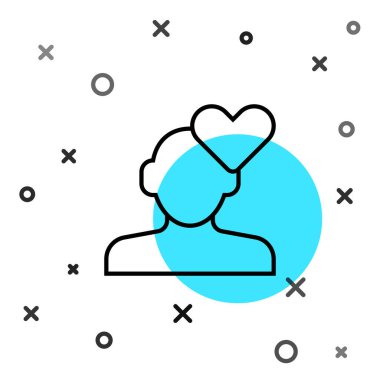 Siyah çizgi, kırık kalp ya da beyaz arka planda izole edilmiş boşanma ikonu. Aşk sembolü. Sevgililer Günü. Rastgele dinamik şekiller. Vektör.