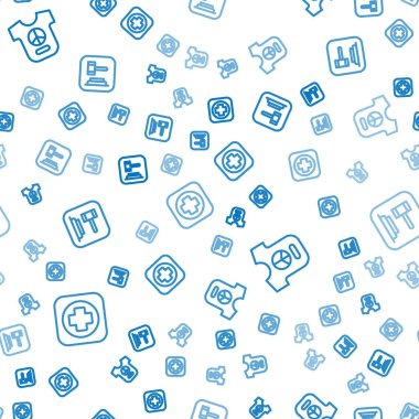 Çizgi hastane tabelasını, Barış ve Yargıç tokmağı kusursuz şekilde yerleştirin. Vektör.