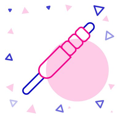 Satır Ses Jack simgesi beyaz arkaplanda izole edildi. Bağlantı ses ekipmanları için ses kablosu. Fiş kablosu. Müzik aleti. Renkli taslak konsepti. Vektör.