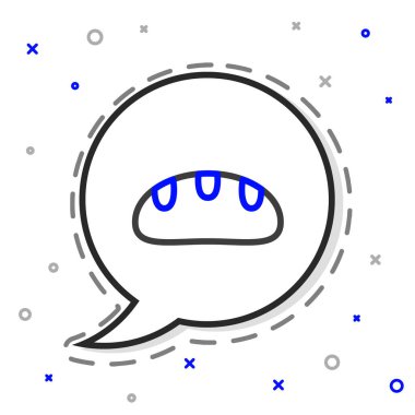 Ekmek çubuğu simgesi beyaz arkaplanda izole edildi. Renkli taslak konsepti. Vektör.