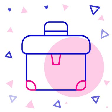 Satır Evrak Çantası simgesi beyaz arkaplanda izole edildi. İş ilanı. İş portföyü. Renkli taslak konsepti. Vektör.