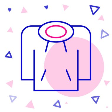 Çizgi kapüşonlu simge beyaz arkaplanda izole edildi. Kapüşonlu kazak. Renkli taslak konsepti. Vektör.