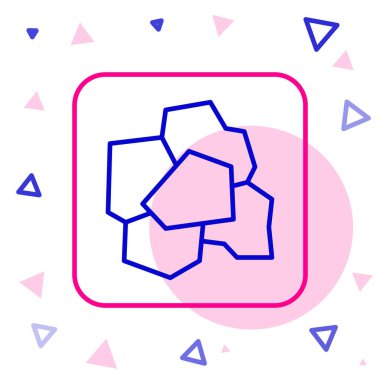 Altın külçe çizgisi simgesi beyaz arkaplanda izole edildi. Mineral kaya. Renkli taslak konsepti. Vektör.