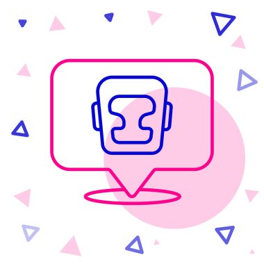 Beyaz arkaplanda çizgi boks başlığı simgesi izole edildi. Renkli taslak konsepti. Vektör.