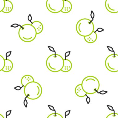 Meyve simgesi beyaz arkaplanda izole edilmiş kusursuz desen. Vektör.