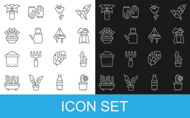 Cactus peyote in pot Plant stand üzerinde Çiçek Suyu vazosu egzotik tropikal bitki ve asılı ikon. Vektör.