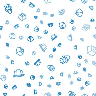 Jöleli pasta, çikolatalı çilek ve pürüzsüz çikolatalı kek. Vektör