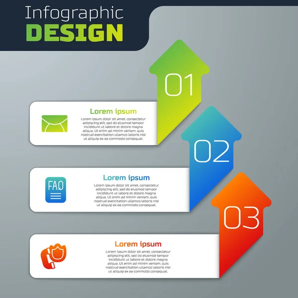 Définir Mail Mail Faq Téléphone Combiné Avec Écran Modèle Infographie — Image vectorielle