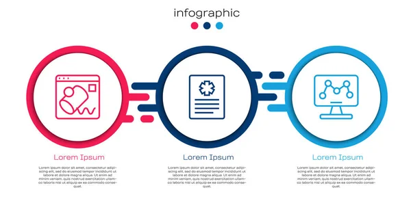 Set Line Data Visualisation Patient Record Genetic Engineering Business Infographic — Stock Vector