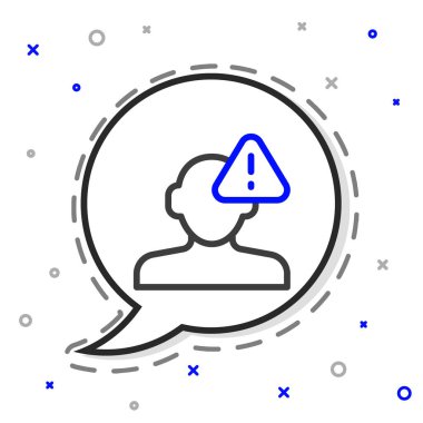 Beyaz arkaplanda izole edilmiş psikoloji ikonunda bir sorun var. Renkli taslak konsepti. Vektör.